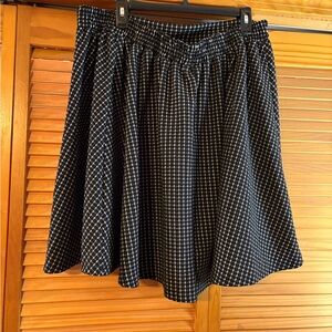 SHEIN Black and White Checkered Skater Skirt